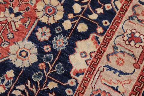 handmade Traditional Kafkaz Blue Brown Hand Knotted RECTANGLE 100% WOOL area rug 4x6