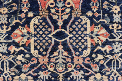 handmade Traditional Kafkaz Blue Brown Hand Knotted RECTANGLE 100% WOOL area rug 4x6