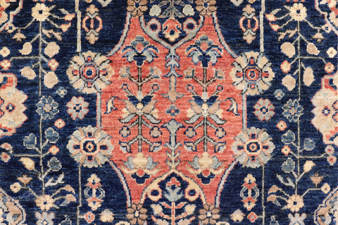handmade Traditional Kafkaz Blue Brown Hand Knotted RECTANGLE 100% WOOL area rug 4x6