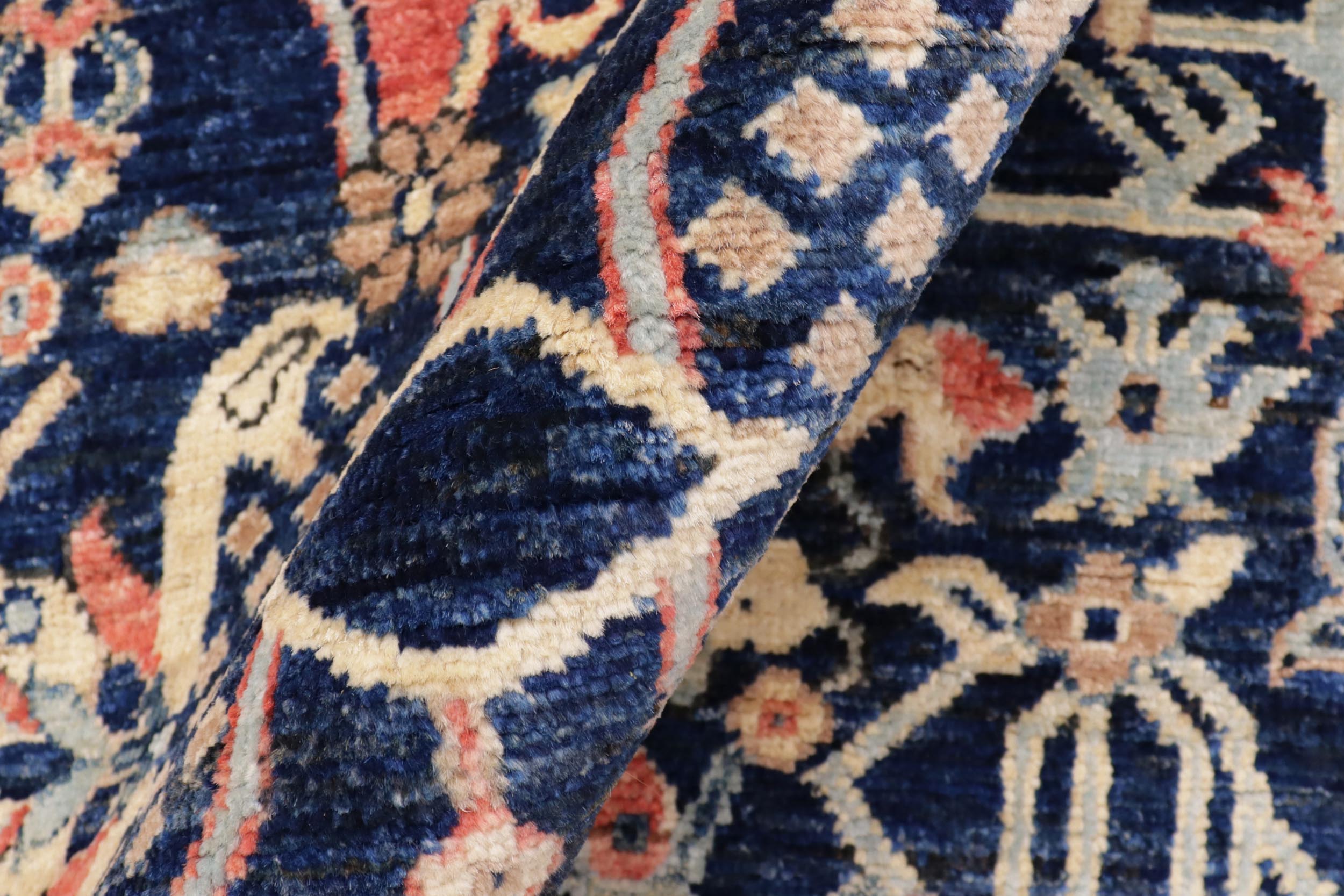 handmade Traditional Kafkaz Blue Brown Hand Knotted RECTANGLE 100% WOOL area rug 4x6
