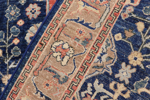 handmade Traditional Kafkaz Blue Brown Hand Knotted RECTANGLE 100% WOOL area rug 4x6