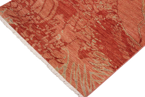 handmade Modern Kafkaz Rust Gray Hand Knotted RECTANGLE 100% WOOL area rug 3' x 5'