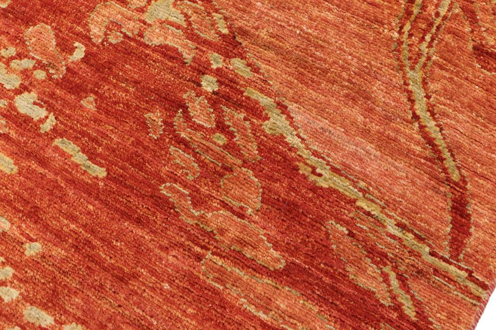 handmade Modern Kafkaz Rust Gray Hand Knotted RECTANGLE 100% WOOL area rug 3X5