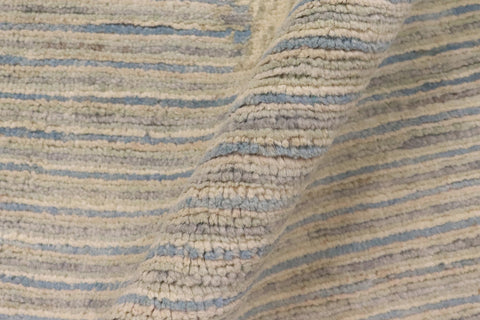 handmade Modern Kafkaz Blue Beige Hand Knotted RECTANGLE 100% WOOL area rug 3' x 5'