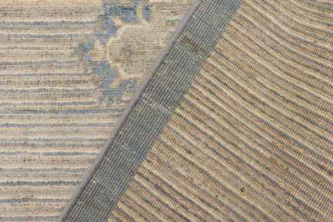 handmade Modern Kafkaz Blue Beige Hand Knotted RECTANGLE 100% WOOL area rug 3' x 5'