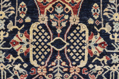 handmade Traditional Kafkaz Blue Tan Hand Knotted RECTANGLE 100% WOOL area rug 4x6