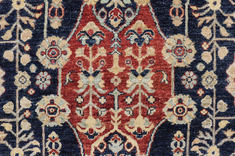 handmade Traditional Kafkaz Blue Tan Hand Knotted RECTANGLE 100% WOOL area rug 4x6