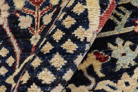 handmade Traditional Kafkaz Blue Tan Hand Knotted RECTANGLE 100% WOOL area rug 4x6
