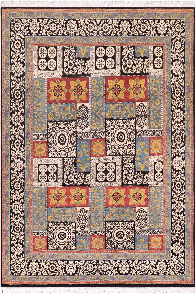 handmade Transitional Kafkaz Rust Black Hand Knotted RECTANGLE 100% WOOL area rug 8X10