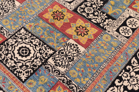 handmade Modern Kafkaz Rust Black Hand Knotted RECTANGLE 100% WOOL area rug 8' x 10'