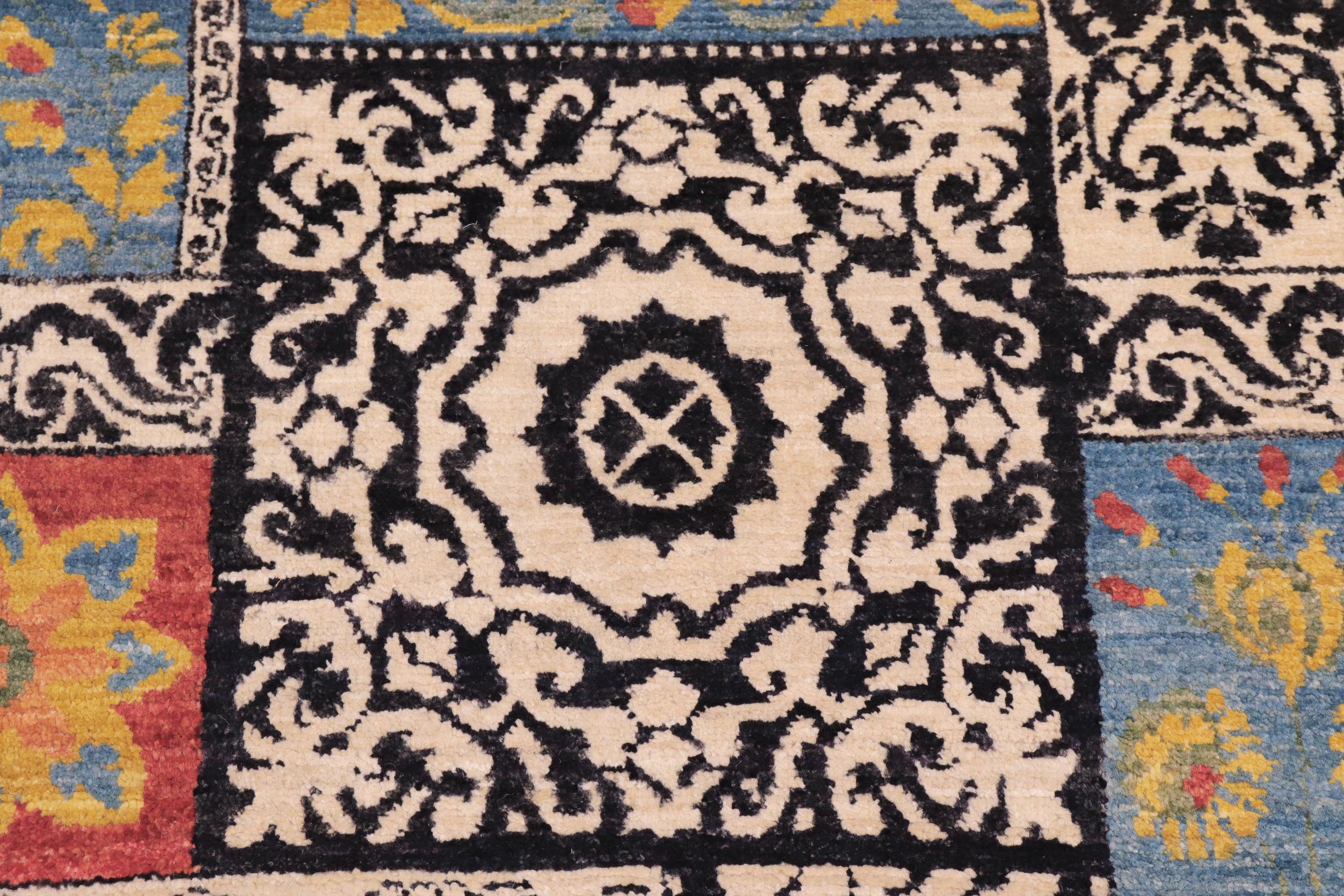 handmade Modern Kafkaz Rust Black Hand Knotted RECTANGLE 100% WOOL area rug 8' x 10'