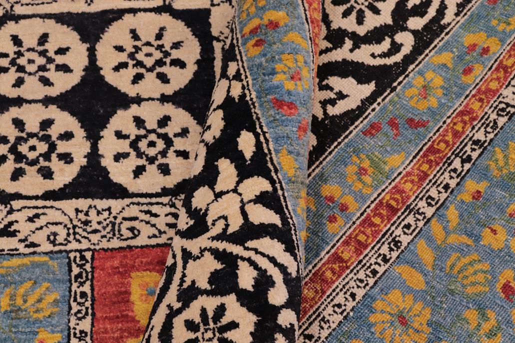 handmade Transitional Kafkaz Rust Black Hand Knotted RECTANGLE 100% WOOL area rug 8X10