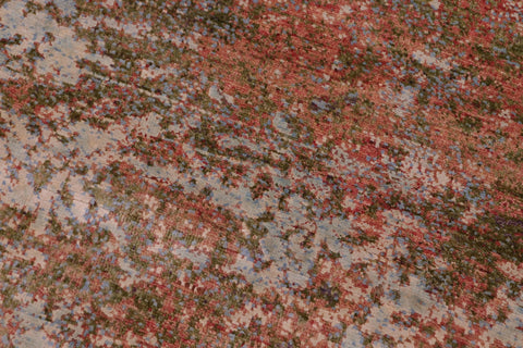 handmade Modern Modern Blue Beige Hand Knotted RECTANGLE WOOL&SILK area rug 8' x 11'