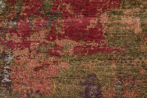 handmade Modern Modern Blue Beige Hand Knotted RECTANGLE WOOL&SILK area rug 8' x 11'