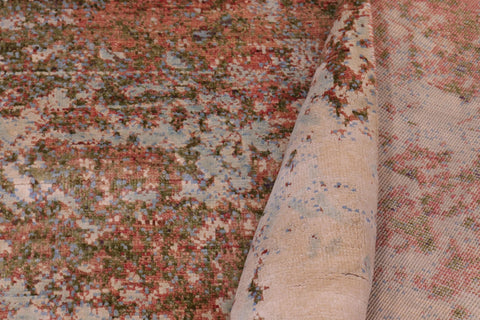 handmade Modern Modern Blue Beige Hand Knotted RECTANGLE WOOL&SILK area rug 8' x 11'