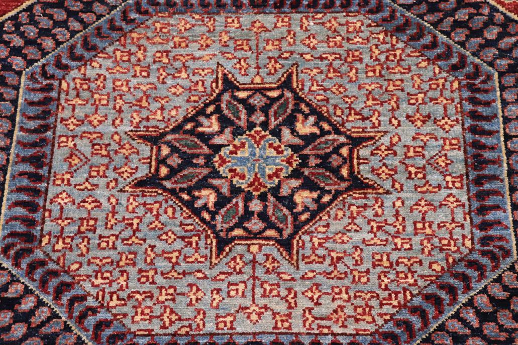 handmade Geometric Mamluk Blue Green Hand Knotted RECTANGLE 100% WOOL area rug 9 x 12
