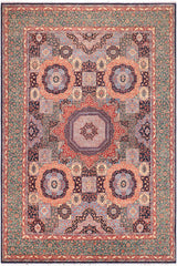 handmade Geometric Mamluk Blue Green Hand Knotted RECTANGLE 100% WOOL area rug 9 x 12