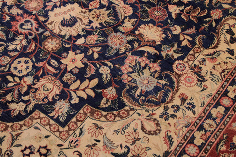 handmade Traditional Hussani Blue Rose Hand Knotted RECTANGLE 100% WOOL area rug 9x12
