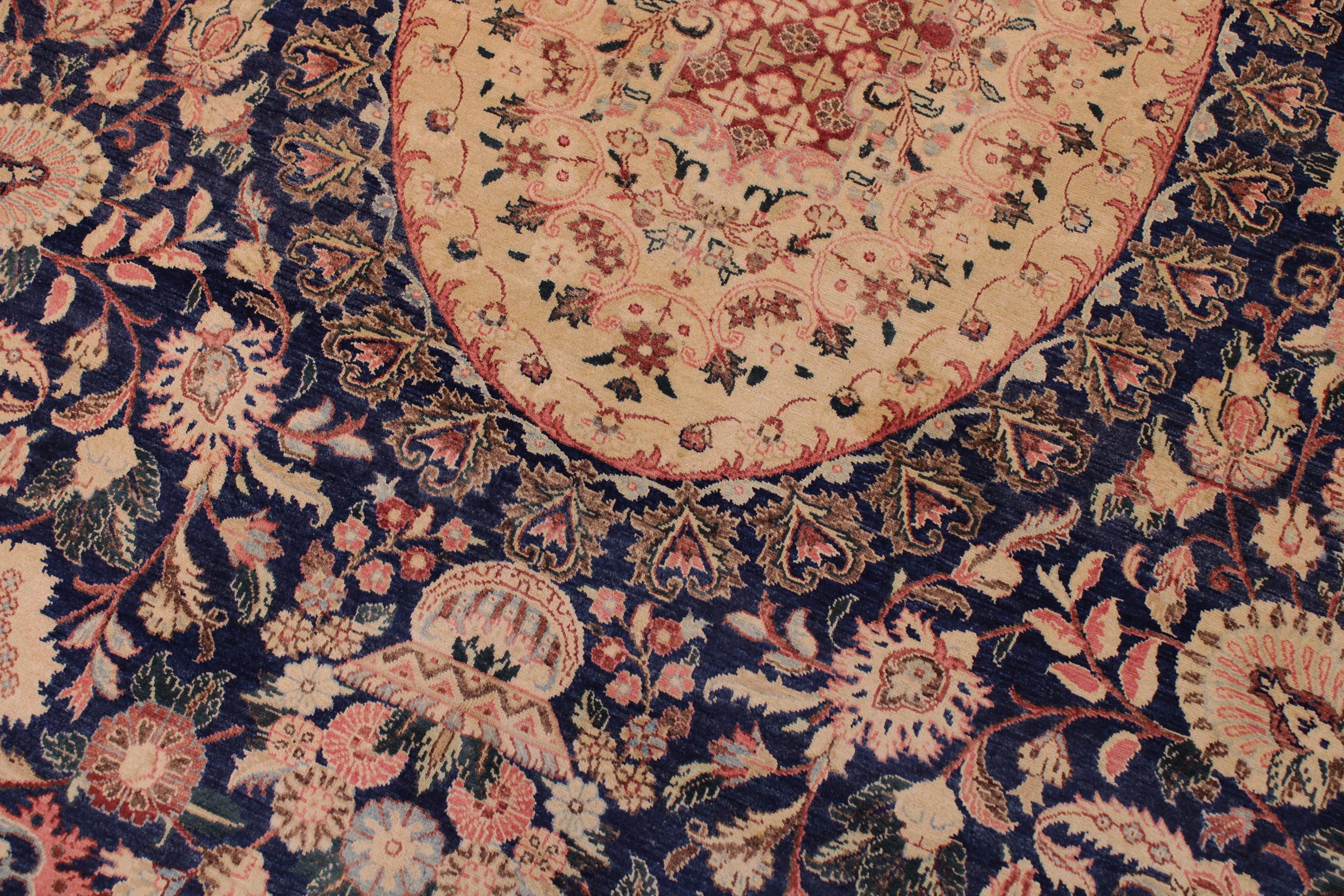 handmade Traditional Hussani Blue Rose Hand Knotted RECTANGLE 100% WOOL area rug 9x12