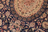 Vintage Persian Hussani Lorna Blue/Rose Wool Rug - 9'0'' x 11'11''