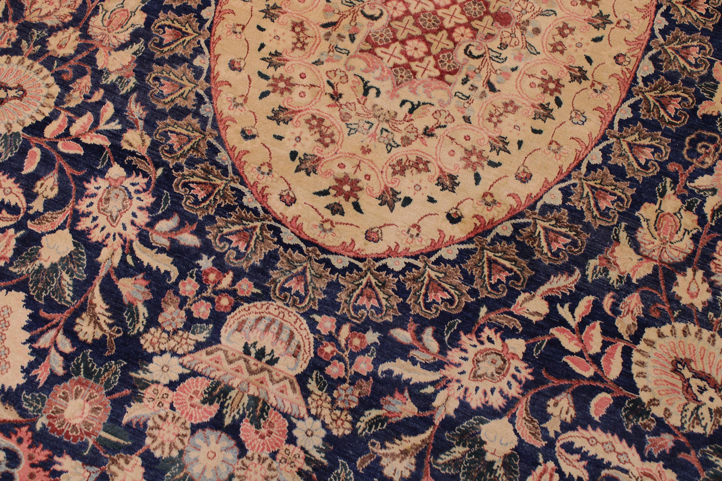 handmade Traditional Hussani Blue Rose Hand Knotted RECTANGLE 100% WOOL area rug 9 x 12