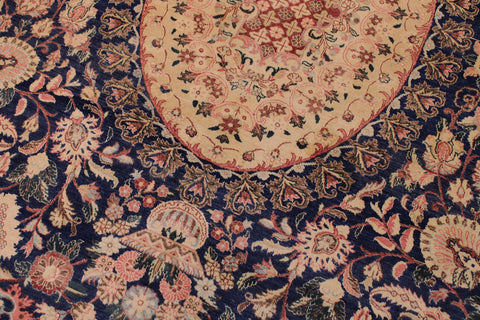 handmade Traditional Hussani Blue Rose Hand Knotted RECTANGLE 100% WOOL area rug 9 x 12