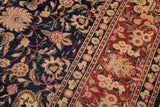 Vintage Persian Hussani Lorna Blue/Rose Wool Rug - 9'0'' x 11'11''
