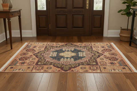 handmade Geometric Mamluk Blue Pink Hand Knotted RECTANGLE 100% WOOL area rug 2 x 3