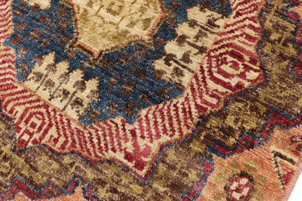 handmade Geometric Mamluk Blue Pink Hand Knotted RECTANGLE 100% WOOL area rug 2 x 3