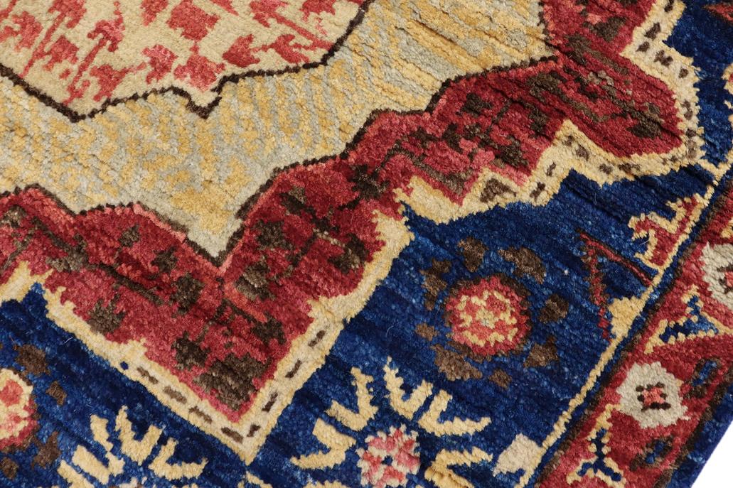 handmade Geometric Mamluk Blue Red Hand Knotted RECTANGLE 100% WOOL area rug 2 x 3