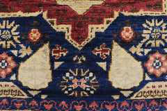 handmade Geometric Mamluk Blue Red Hand Knotted RECTANGLE 100% WOOL area rug 2 x 3