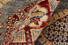 handmade Traditional Kafkaz Gray Red Hand Knotted RECTANGLE 100% WOOL area rug 5X6