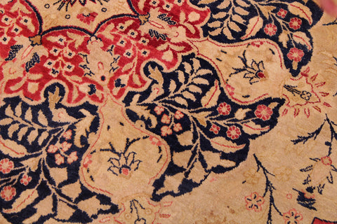handmade Traditional Kirman Red Tan Hand Knotted RECTANGLE 100% WOOL area rug 9 x 12