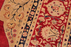 Vintage Porsche Red/Tan Wool Rug - 9'0''X12'0''