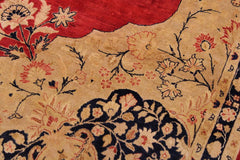 Vintage Porsche Red/Tan Wool Rug - 9'0''X12'0''