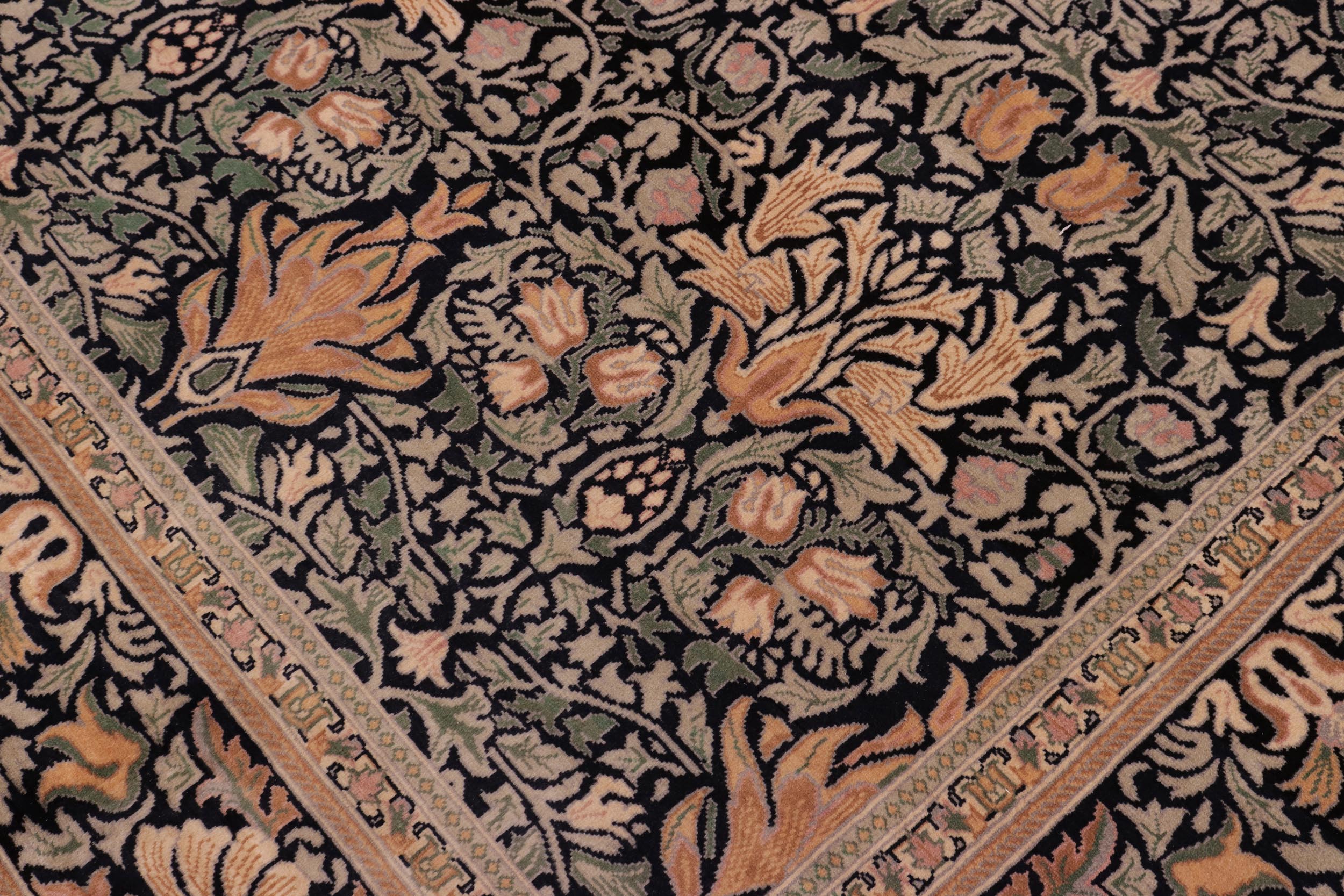 handmade Transitional Snakehead Black Gold Hand Knotted RECTANGLE 100% WOOL area rug 8' x 10'