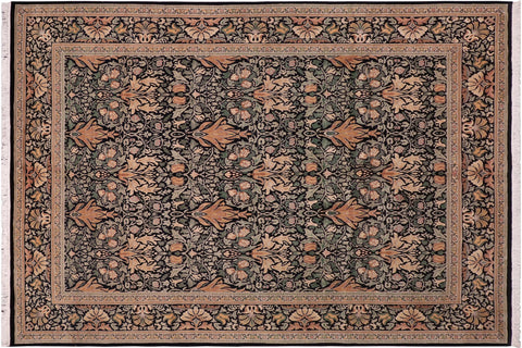 handmade Transitional Snakehead Black Gold Hand Knotted RECTANGLE 100% WOOL area rug 8' x 10'