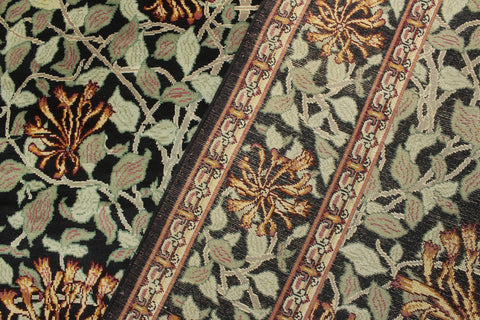 Art Nouveau William Morris Hand‑Knotted Floral Wool Rug