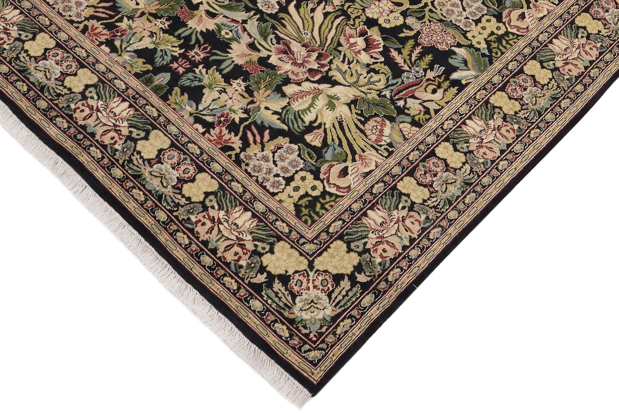 handmade Transitional Basarabian Black Beige Hand Knotted RECTANGLE 100% WOOL area rug 6x9