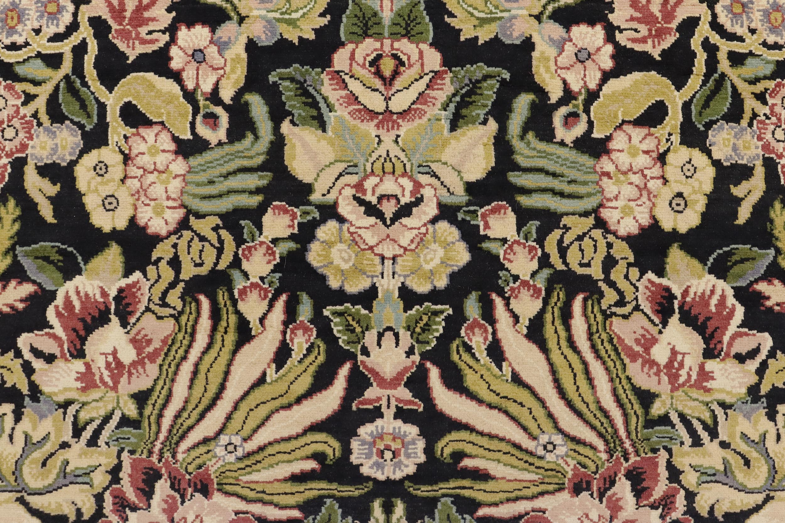 handmade Transitional Basarabian Black Beige Hand Knotted RECTANGLE 100% WOOL area rug 6x9