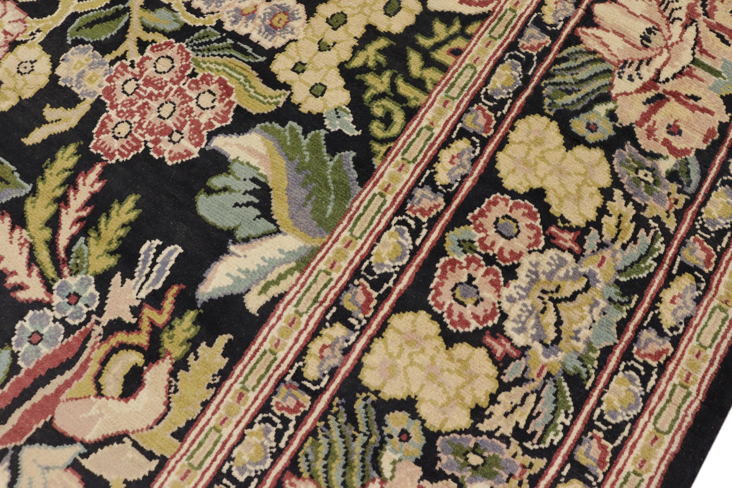 handmade Transitional Basarabian Black Beige Hand Knotted RECTANGLE 100% WOOL area rug 6x9