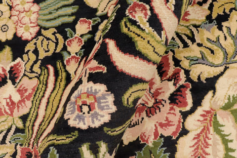 handmade Transitional Basarabian Black Beige Hand Knotted RECTANGLE 100% WOOL area rug 6x9