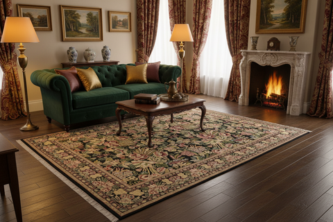 handmade Transitional Basarabian Black Beige Hand Knotted RECTANGLE 100% WOOL area rug 6x9