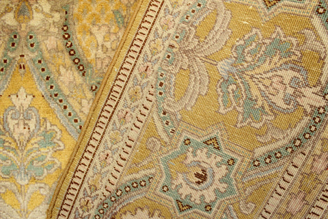 handmade Transitional Tabriz Gold Green Hand Knotted RECTANGLE 100% WOOL area rug 6x9