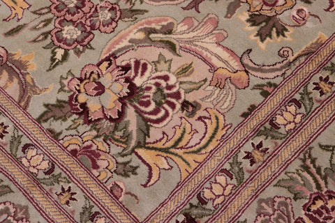 handmade Traditional Basarabian Green Gold Hand Knotted RECTANGLE 100% WOOL area rug 9' x 12'