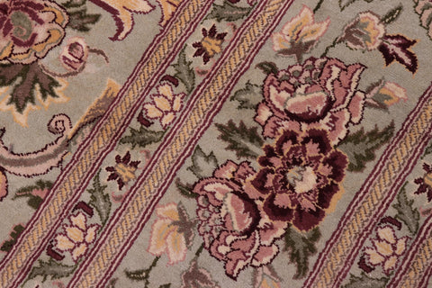 handmade Traditional Basarabian Green Gold Hand Knotted RECTANGLE 100% WOOL area rug 9' x 12'