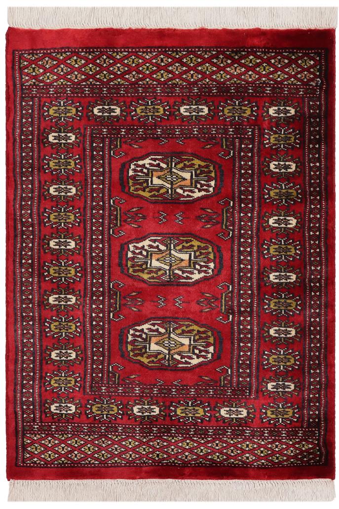 handmade Geometric Bokhara Red Beige Hand Knotted RECTANGLE 100% WOOL area rug 2X3