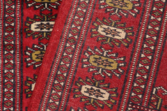 handmade Geometric Bokhara Red Beige Hand Knotted RECTANGLE 100% WOOL area rug 2X3