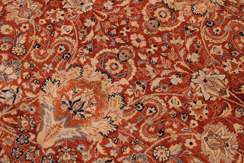 handmade Transitional Agra Rust Multi Hand Knotted RECTANGLE 100% WOOL area rug 9x12
