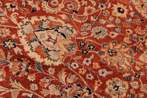 handmade Transitional Agra Rust Multi Hand Knotted RECTANGLE 100% WOOL area rug 9x12